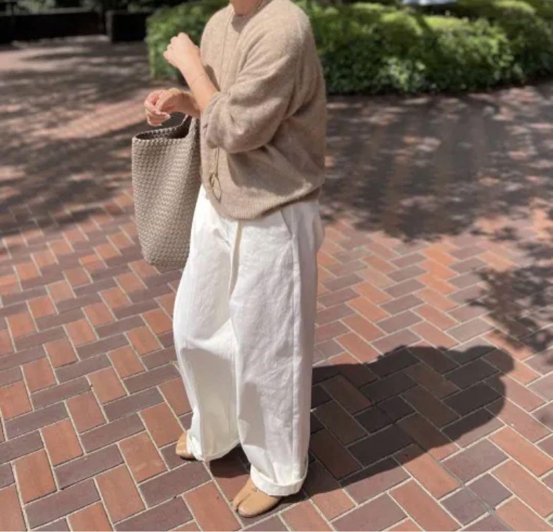 july.nine チノパン　アッシュホワイト　L SOMEDIFF（サムディフ） スキニー メンズ ストレッチ ボトムス メンズ