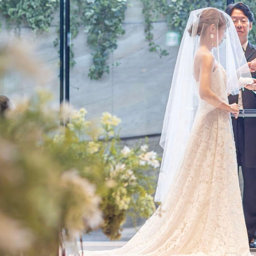 TREATMAISON花柄刺繍ミドルタイプベール ギャザー無し 80×120cm TREAT