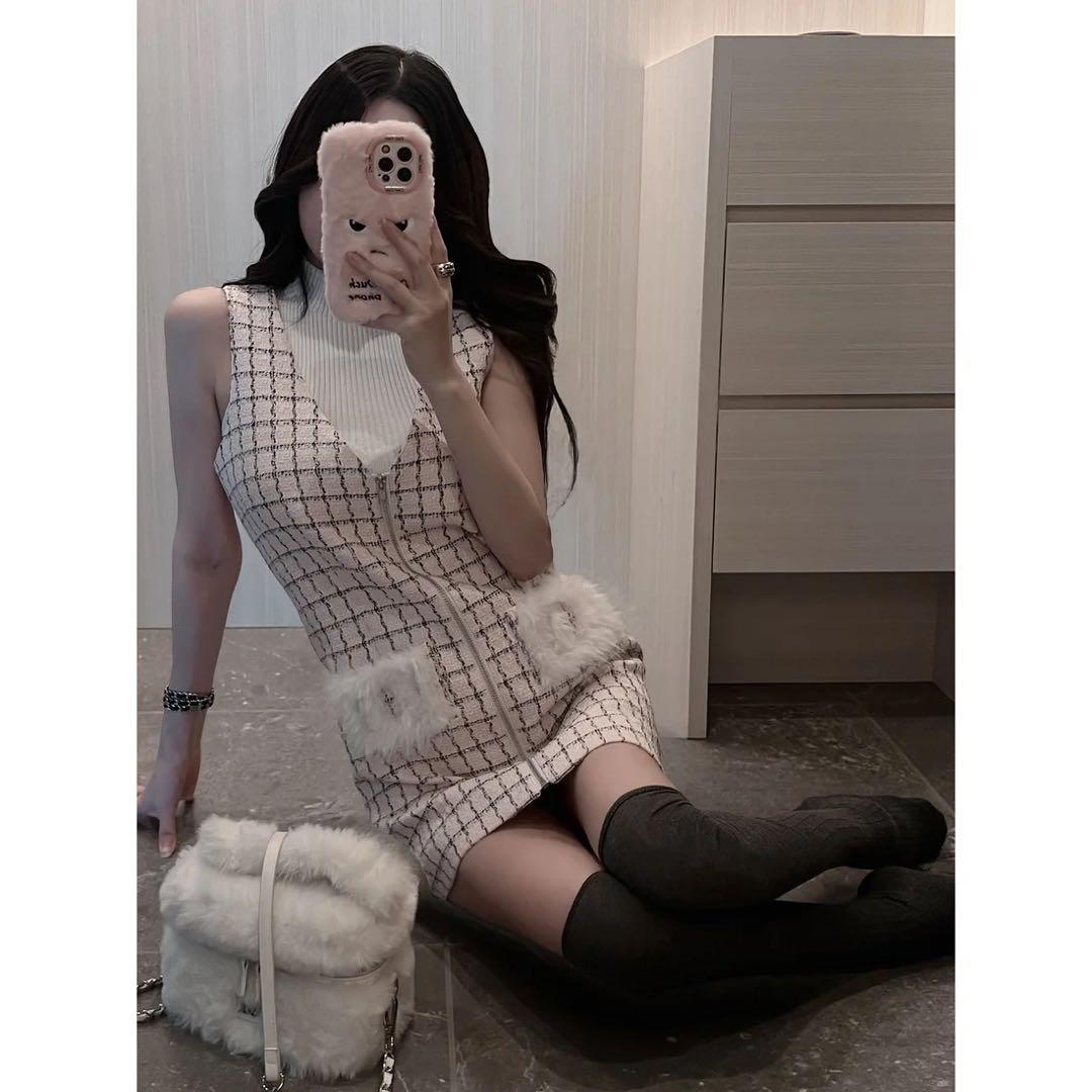 darich フロントファスナーミニワンピース PINK