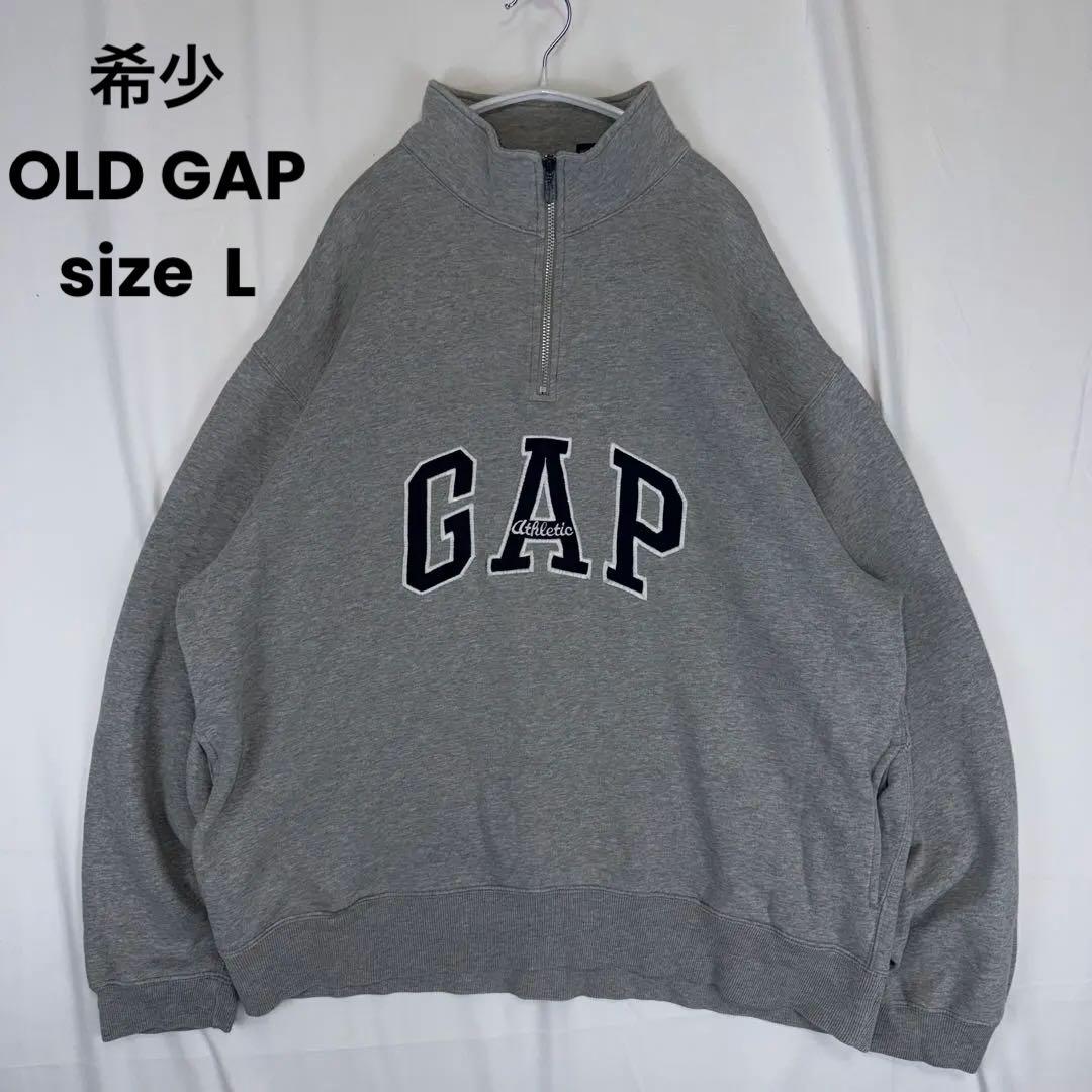 希少 OLD GAP ロゴ ハーフジップ スウェット トレーナー - メルカリ