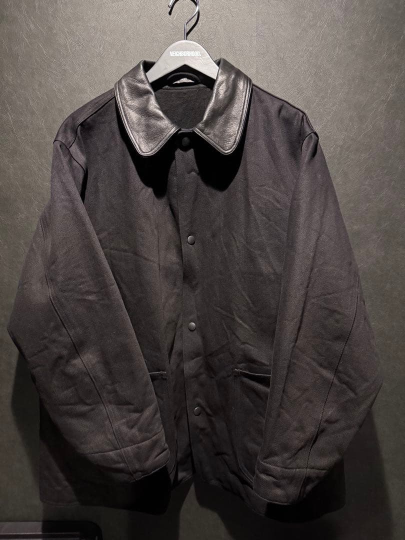 25AW COMOLI デニム レザーワークジャケット サイズ1 襟レザー - メルカリ