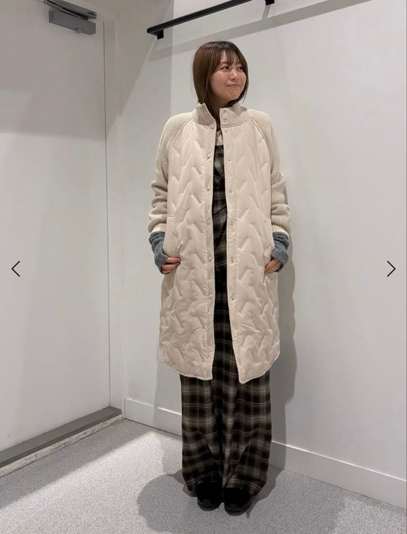 新品☆ヤマダヤスコットクラブニットスリーブロングブルゾン