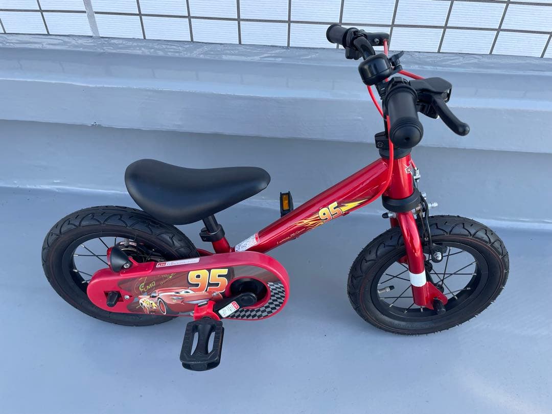 カーズ 12インチ 自転車 ペダル着脱可 子供自転車 ペダル 補助輪 取り外し可能 3Way 自転車 補助輪付き