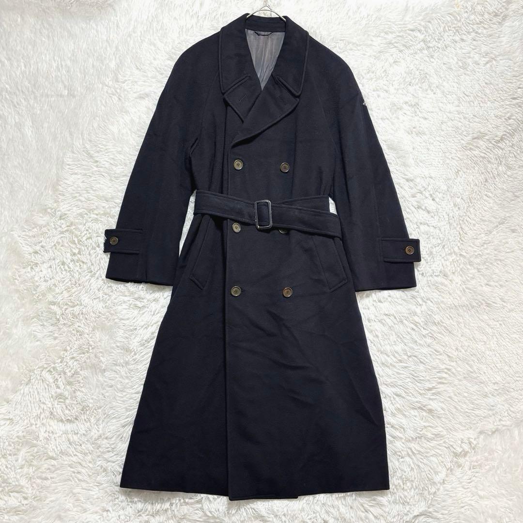 イタリア製 LARUSMIANI ロロピアーナ カシミヤロングコート ベルト付き ロロピアーナ カシミヤ ロングコート 42 レディース ネイビー ベルト