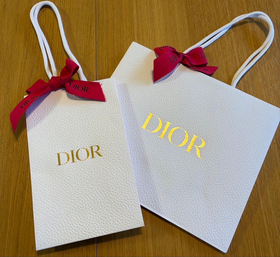 Dior ショップ袋 2点セット ホワイト 美品 - メルカリ