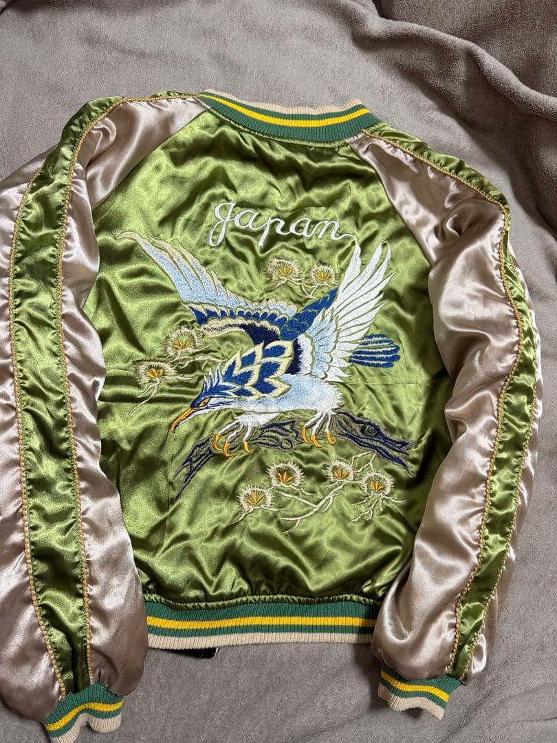 90s vintage 別珍 2面用 ワシ 龍 日本 スカジャン unisex
