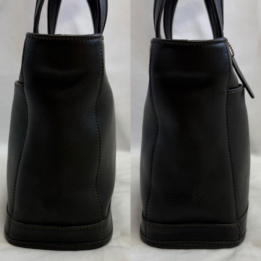 極美品】オールドコーチ 9303 ハンドバッグ レザー 手提げ 黒 チャーム