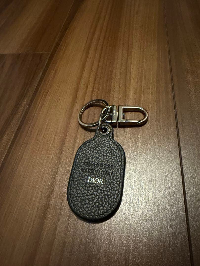 Dior ブラックレザー キーホルダー キーリング