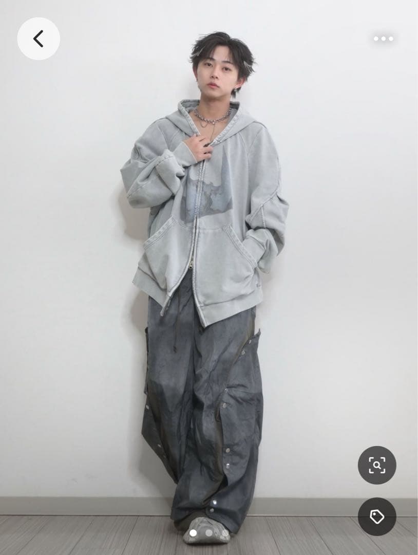 GRANCY グランシー ボタンレイヤードデザインナイロンパンツ Sサイズ