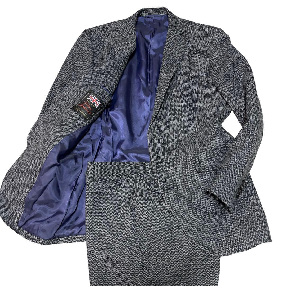 美品 ブラザーズバンクドットコム MOONツイード スーツ セットアップ グレー MOON blazer's bank ツイード スーツ セットアップ S～M スーツ