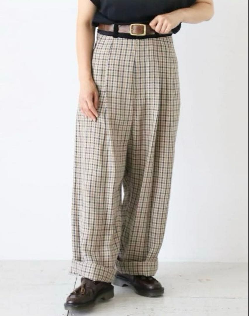 R&D.M.Co- オールドマンズテーラー ガンクラブチェックダブルタック