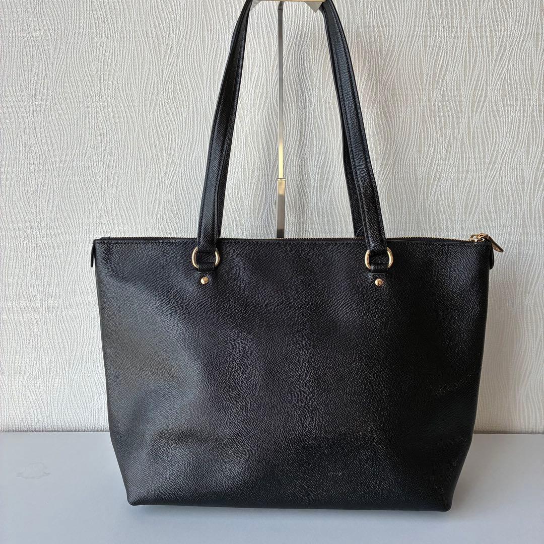 COACH F79608黒 レザートート A4可 ゴールド金具 - メルカリ