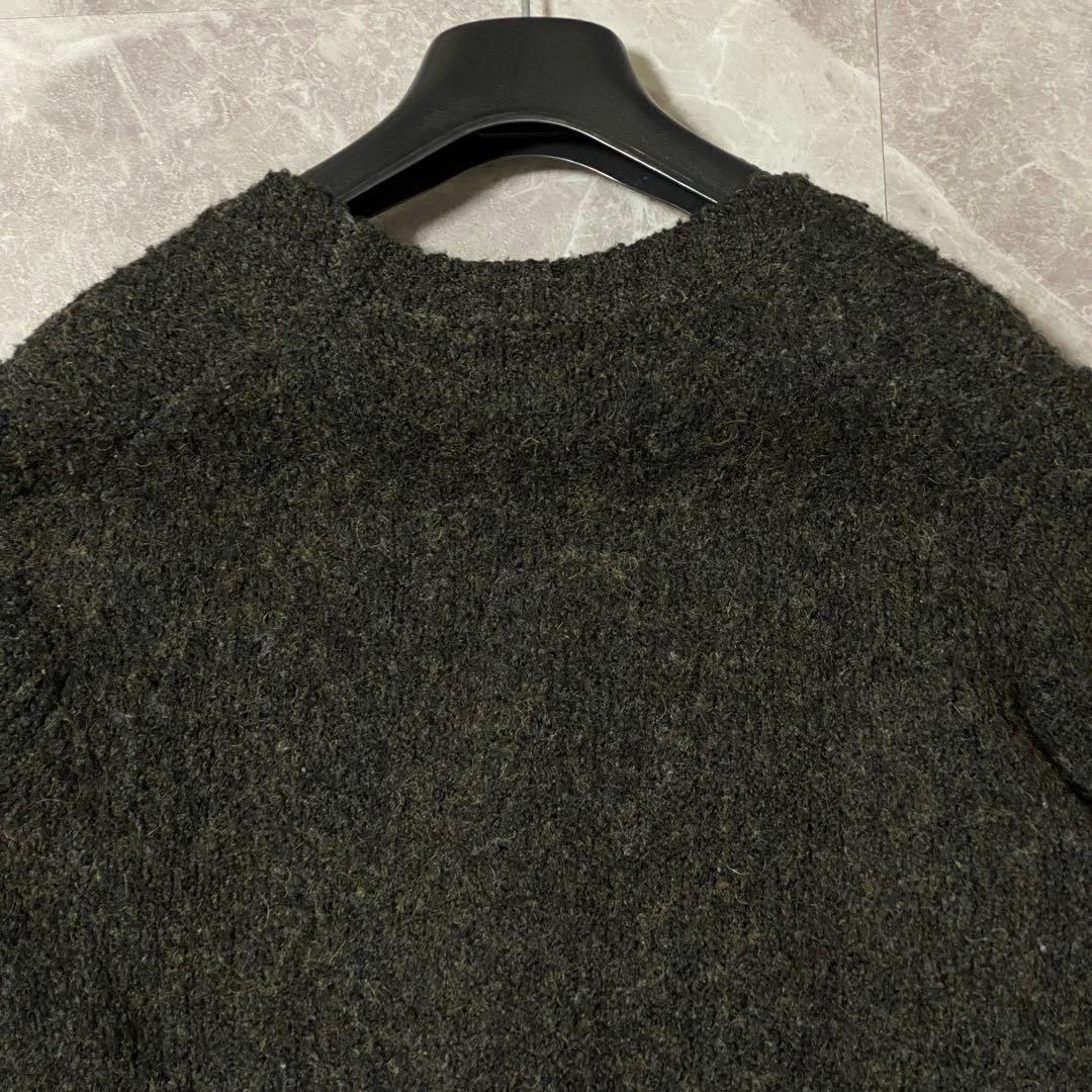 希少L 00s【OLD GAP】シャギーカーディガン 毛足長め/モヘア調 グレー