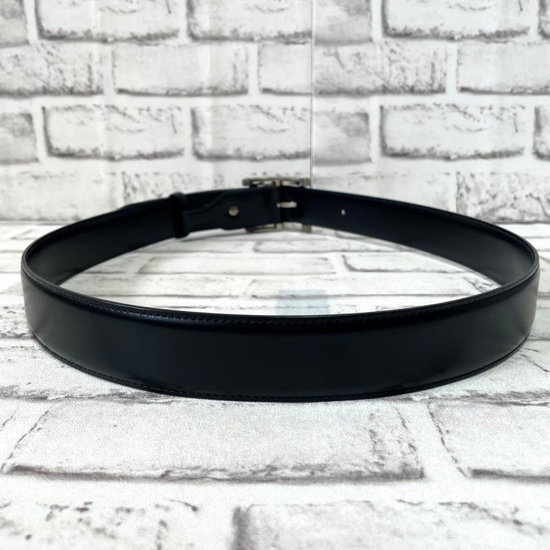 極美品✨ブルガリ ベルト アショーマ シルバーバックル メンズ 黒