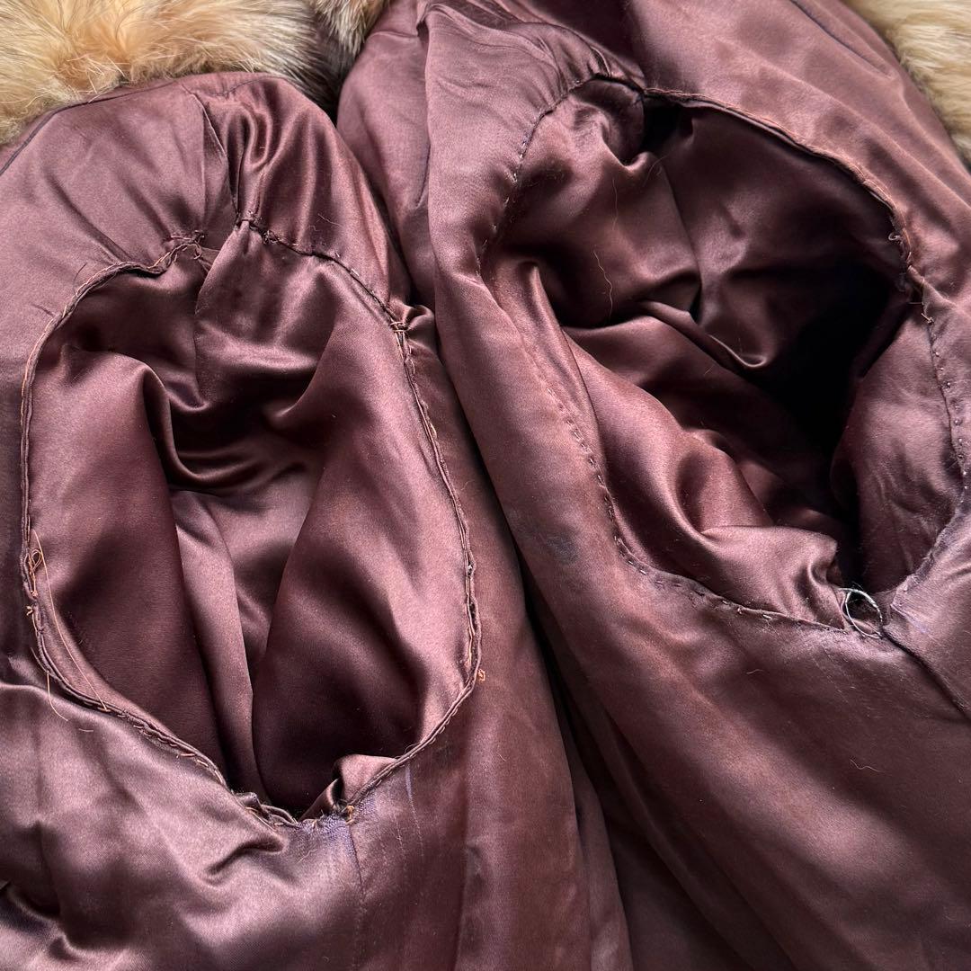 本毛皮☆ブルーフロストフォックス FOX ファーコート 肉厚