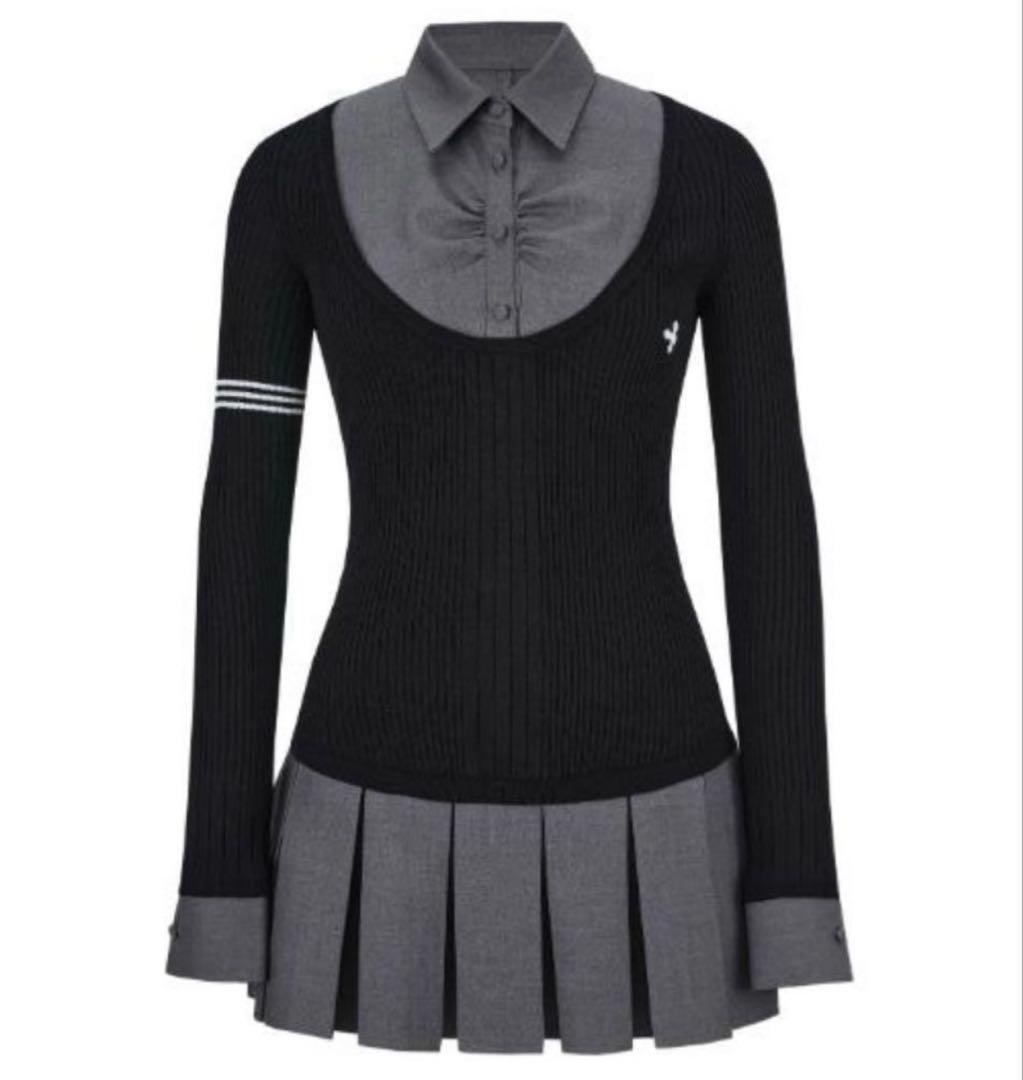 andwang Uniform Pleated Mini Onepiece 新品 andwang Uniform Pleated Mini Onepiece