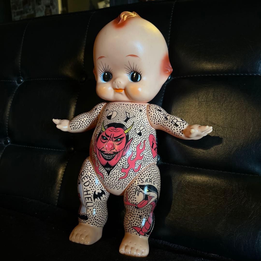 刺青キューピー アメリカン雑貨 浦和レッズ ソフビ 入れ墨キューピー