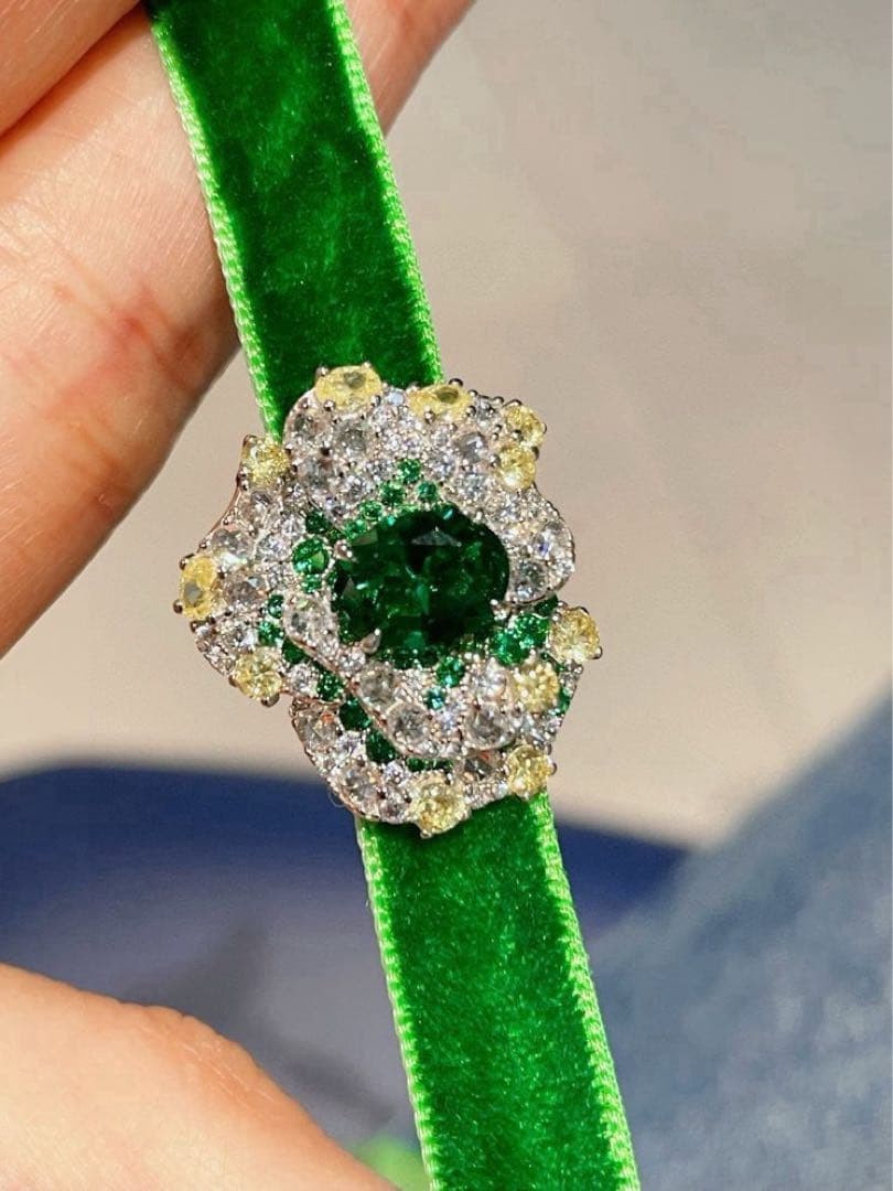 S925純銀】ラボグロウン・エメラルド リング／クラシックエレガンス