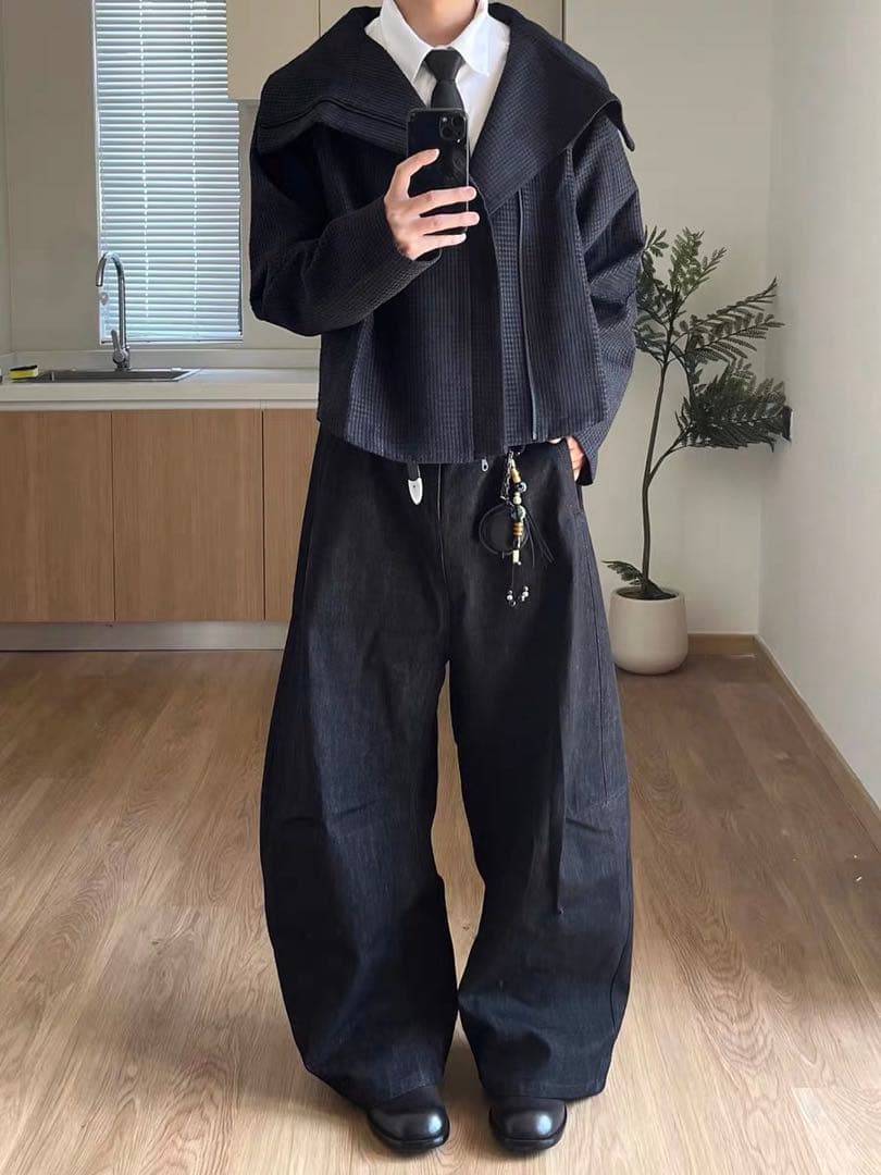 JCAESAR ZIPPER-JACKET WITH H斜めジップジャケット短丈 - メルカリ