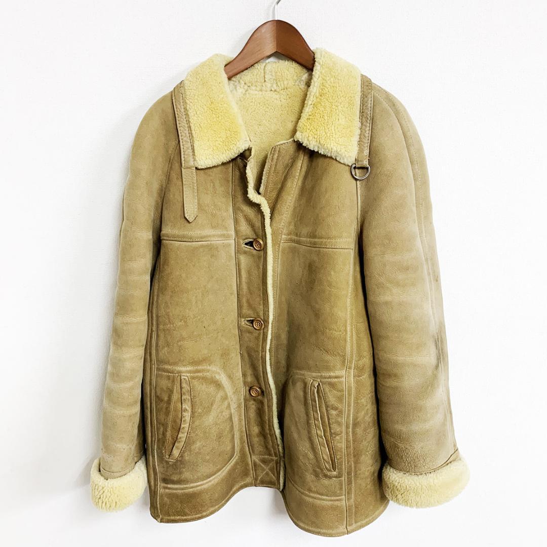 vintage リアルムートンコート 羊革 シープスキンジャケット本革