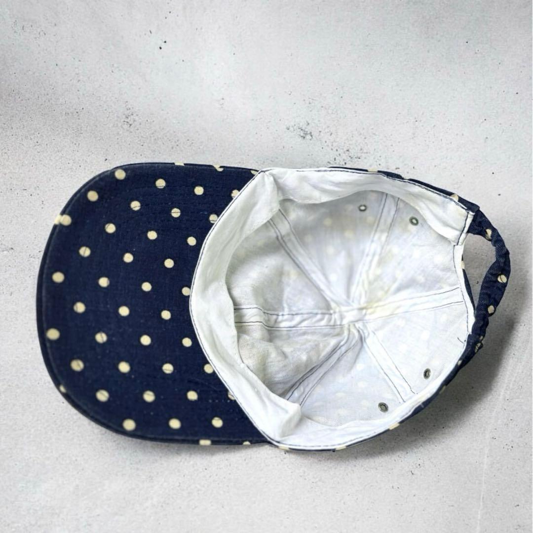 90's VINTAGEドット柄ロングビルキャップ帽子古着フェードCAP90年代