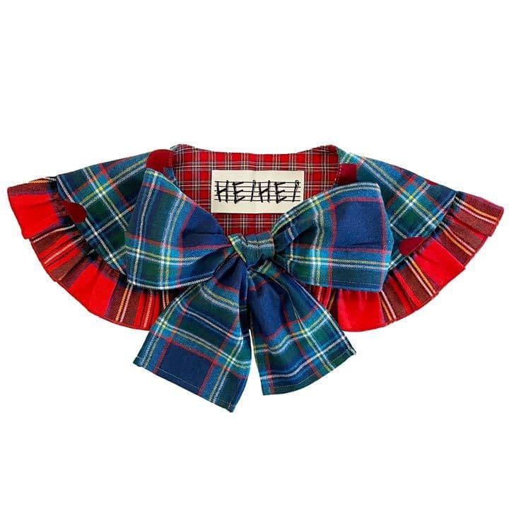 HEIHEI ハートチェックつけ襟 BLUE×RED - メルカリ