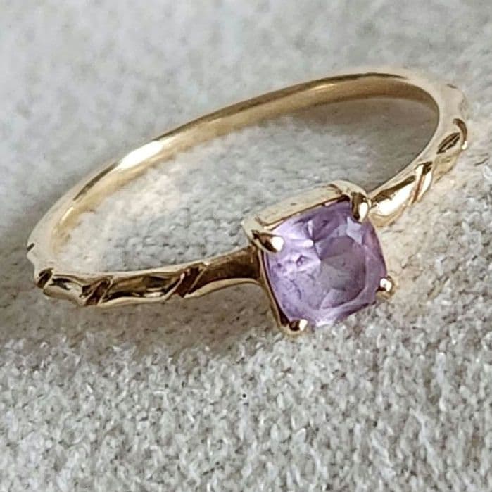 アメジスト♡9号【ノワールドプーペ】K10 スクエアリング☆アガット