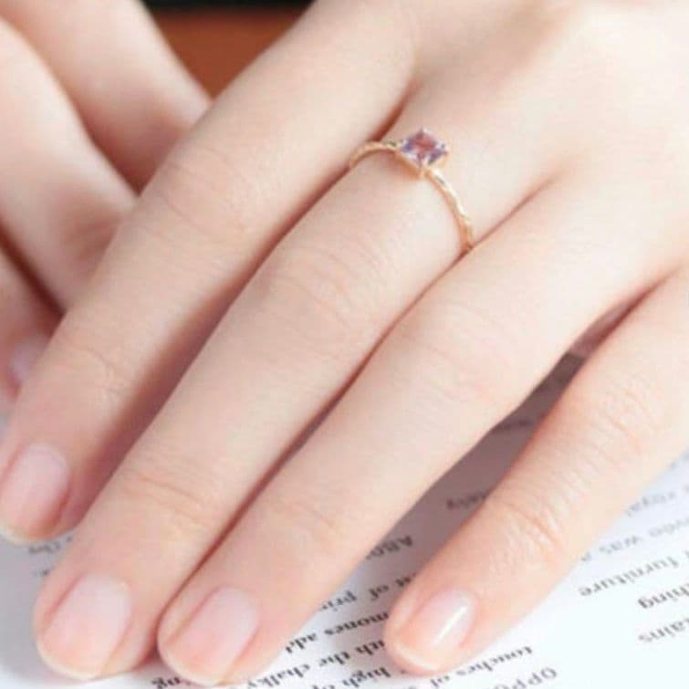 アメジスト♡9号【ノワールドプーペ】K10 スクエアリング☆アガット