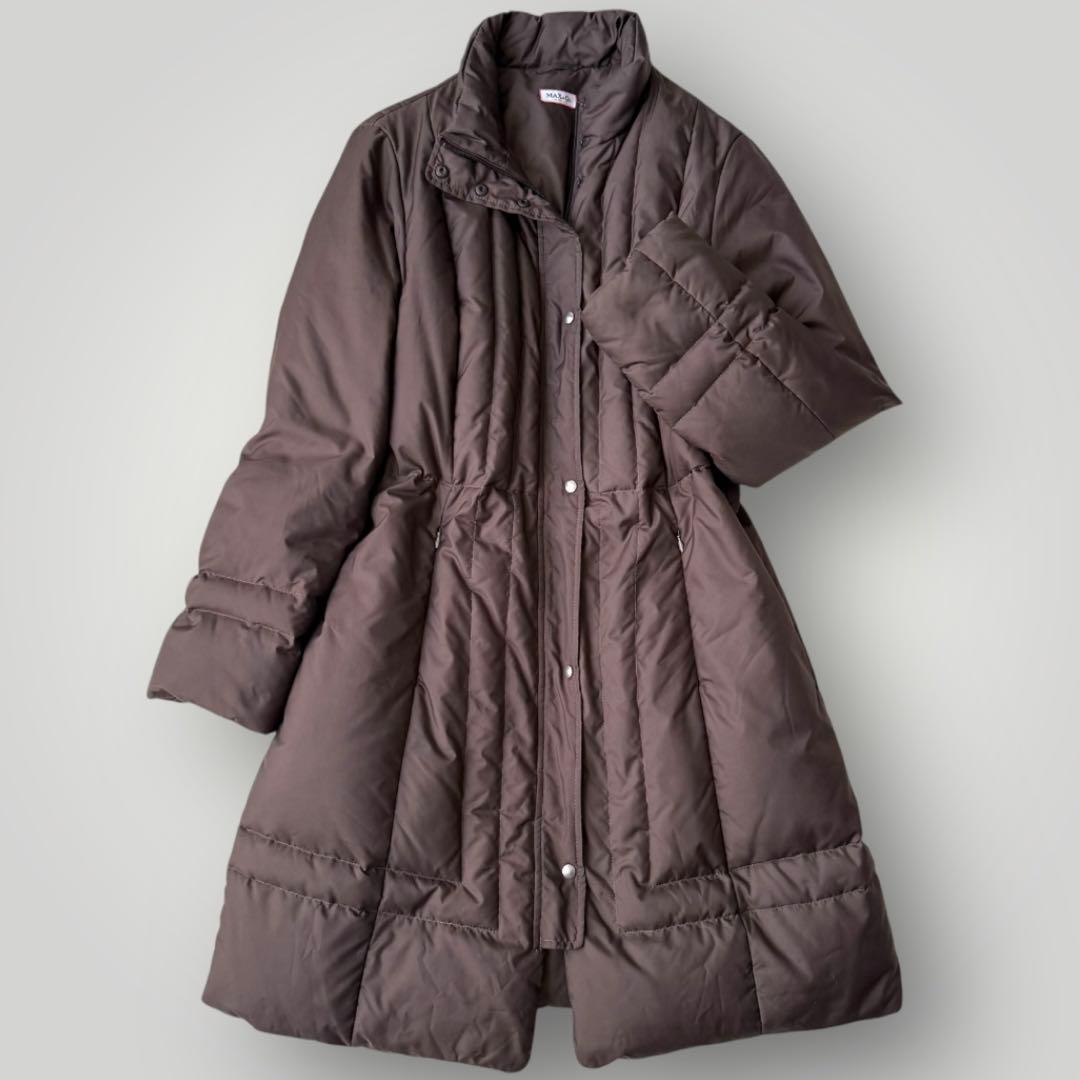 美品☆マックスマーラ マックスアンドコー ロングダウンコート ブラウン 44 Max Mara（マックスマーラ） Max Mara The Cube ザ・キューブ ダウン