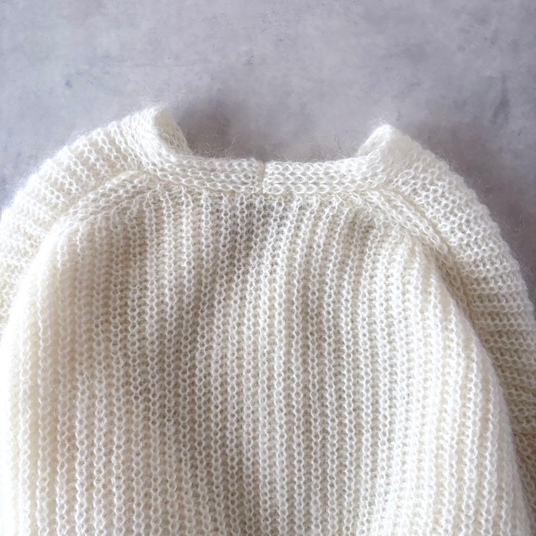 極美品 プラージュ キッドモヘヤMix カタアゼ Vネック プルオーバー