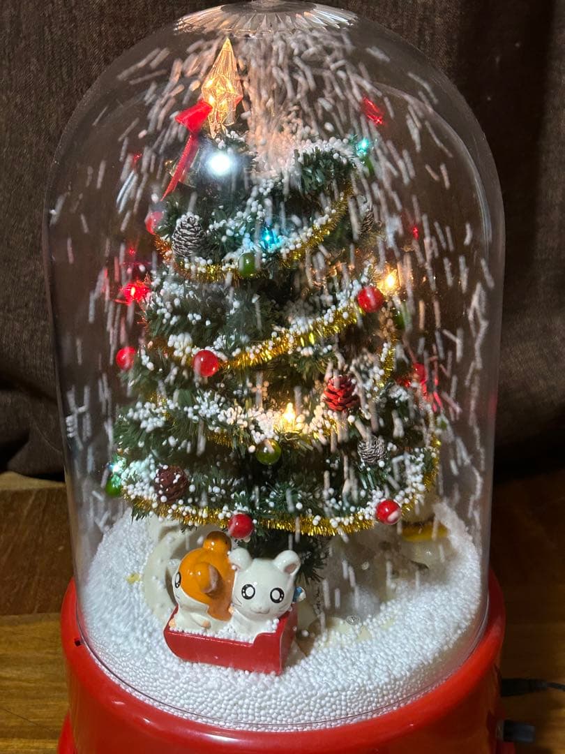 動作確認済】とっとこハム太郎・スノードーム 雪ふるツリー クリスマス