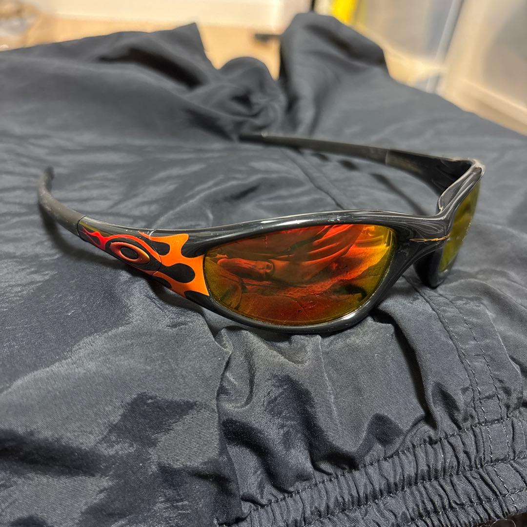 希少‼️【OAKLEY】廃盤レアモデル ファイヤーパターンブラック