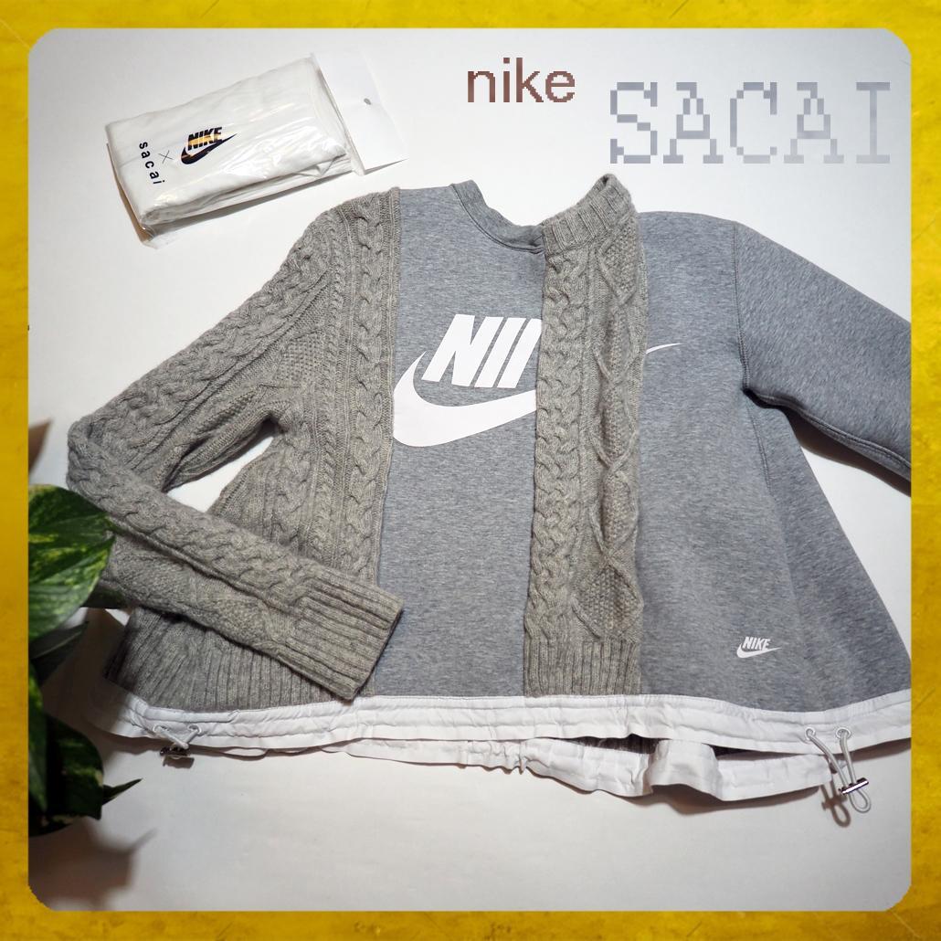 夏目三久さん着用】NIKE sacai ドッキング スウェット ニット - メルカリ