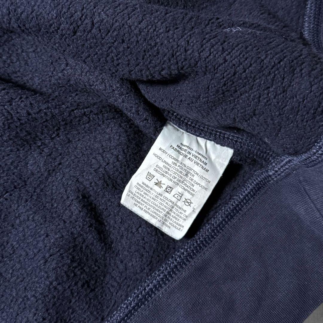 2461 古着NIKEナイキフルジップスウェットパーカー刺繍ロゴ短丈茄子紺