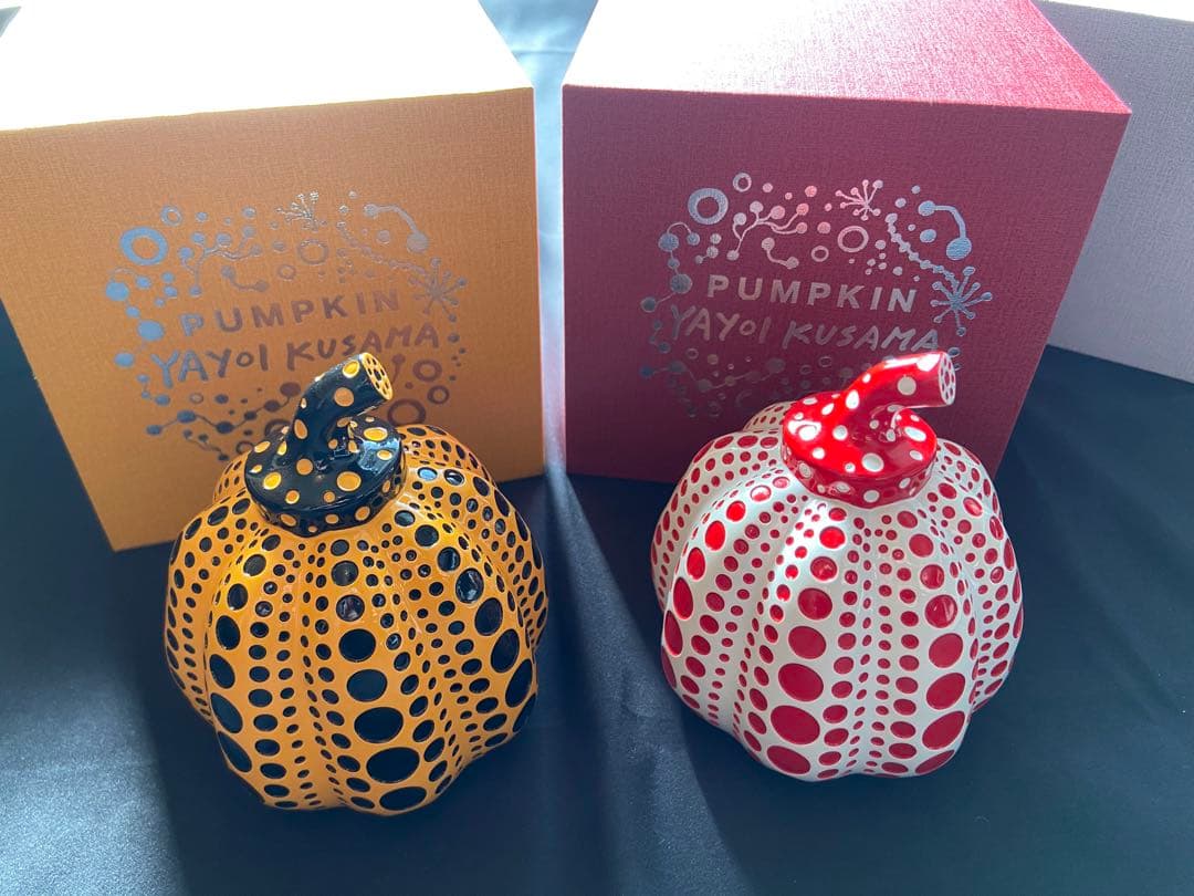 草間彌生 オブジェ パンプキン 黄＆赤 セット 箱付 Yayoi Kusama