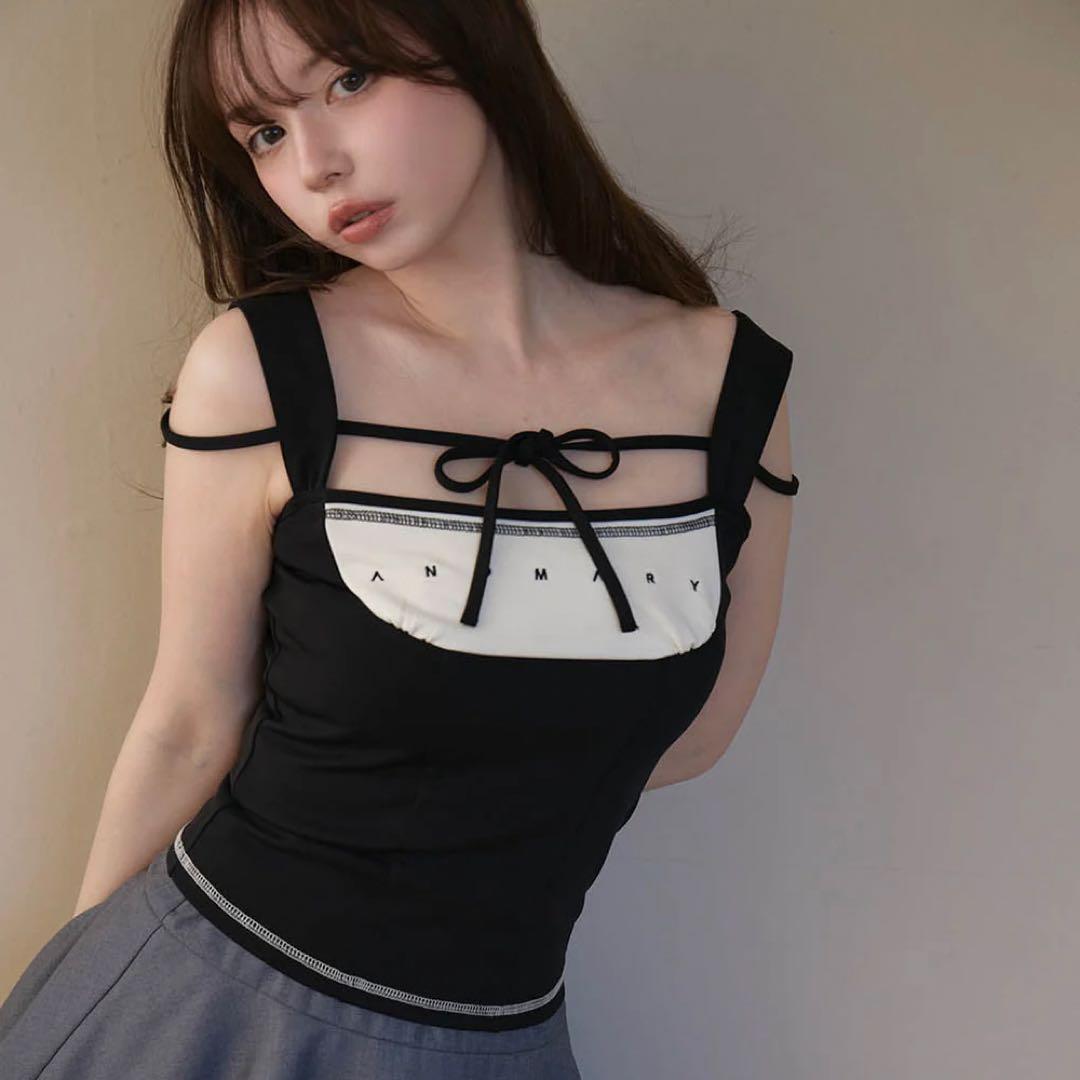 andmary Luca stitch tops black andmary Luca stitch tops ブラック