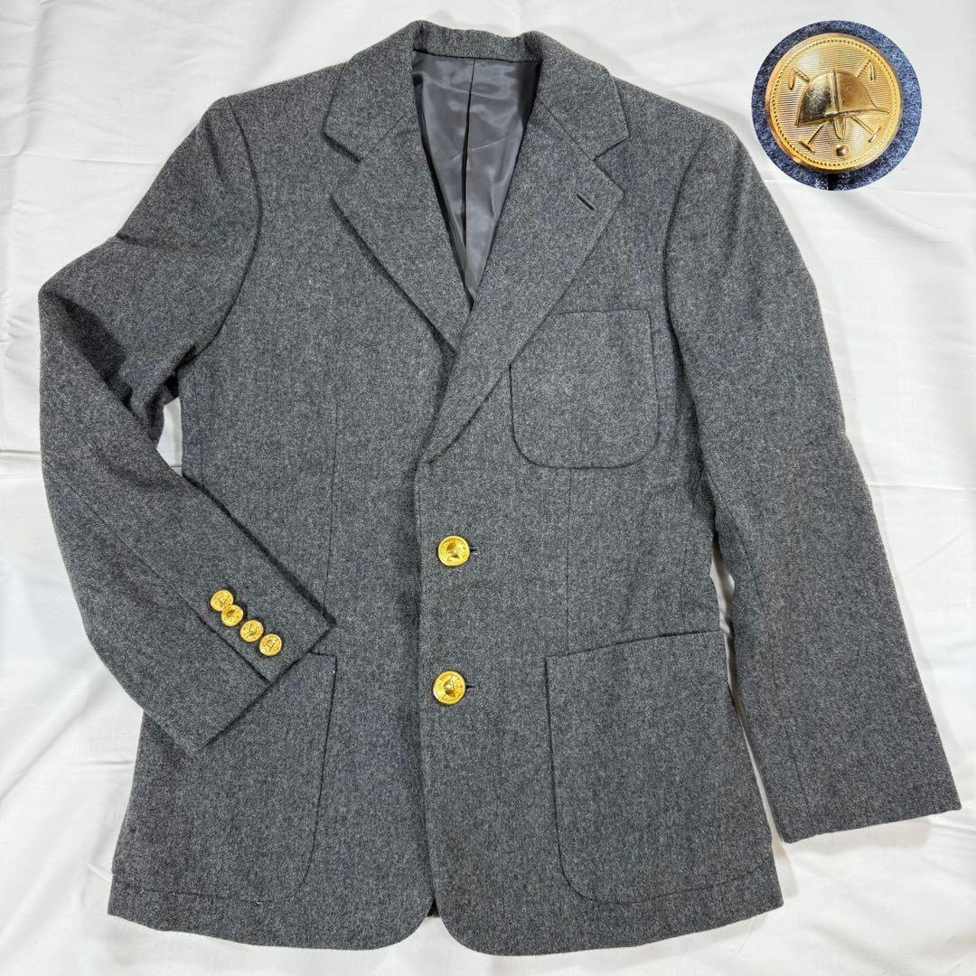 美品】ラルフローレン テーラードジャケット グレー 金ボタン ウール 7