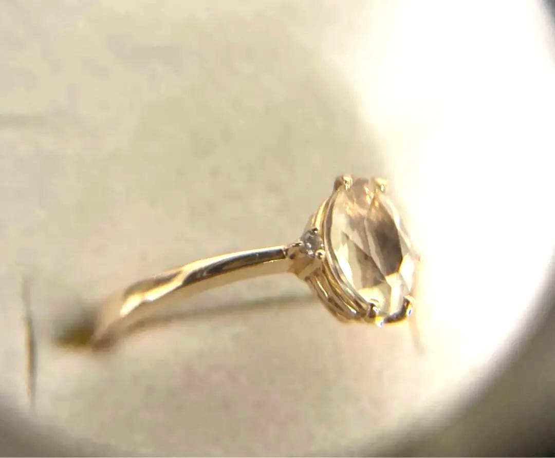 agete アガットk10レモンクォーツ×ダイヤモンドリング 11号 - メルカリ