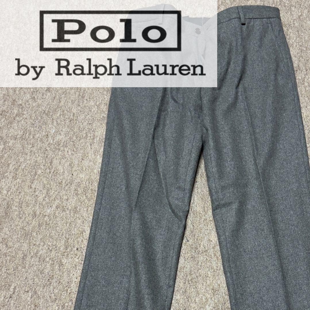 ポロラルフローレン フランネル スラックス グレー - メルカリ