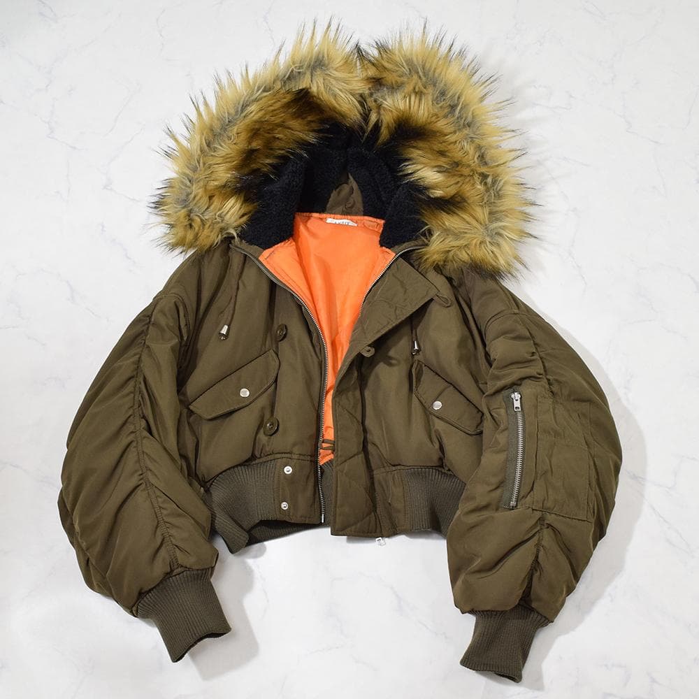 ギャル EVRIS シャーリングスリーブ N-2B 短丈 フライトジャケット