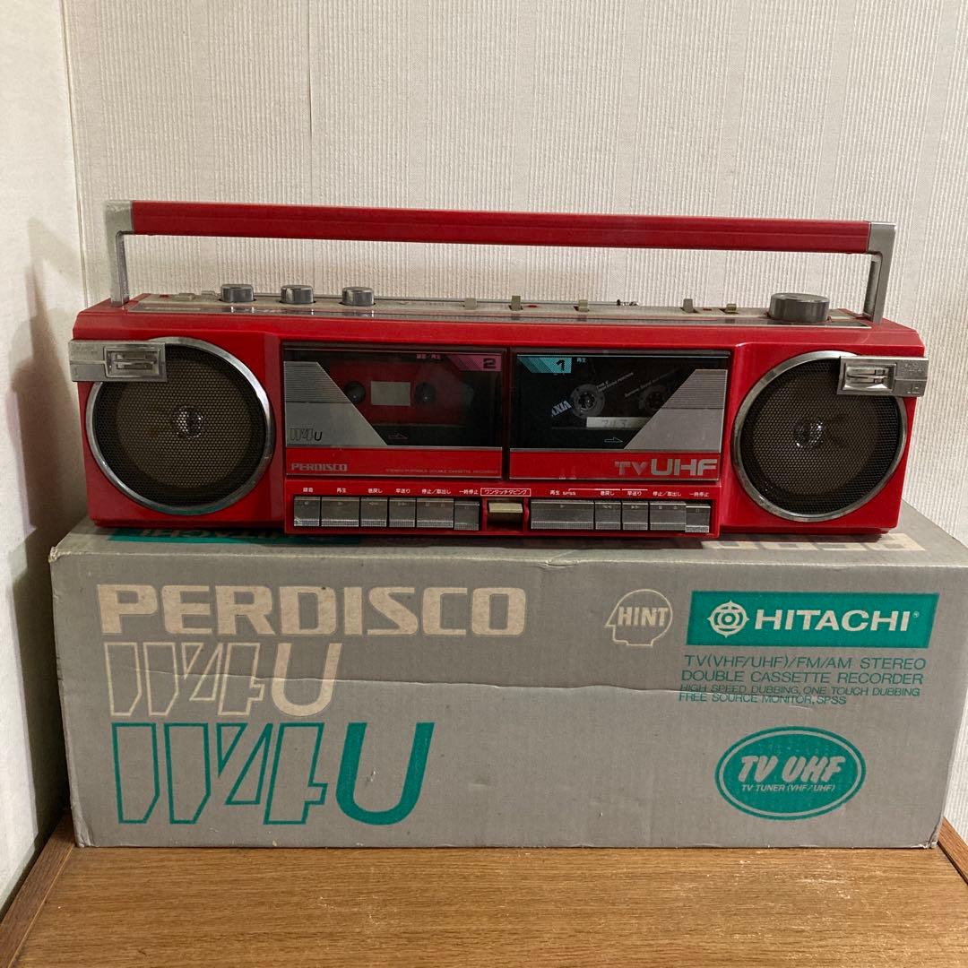 ジャンク品 ダブルラジカセ 赤 HITACHI TV UHF - メルカリ