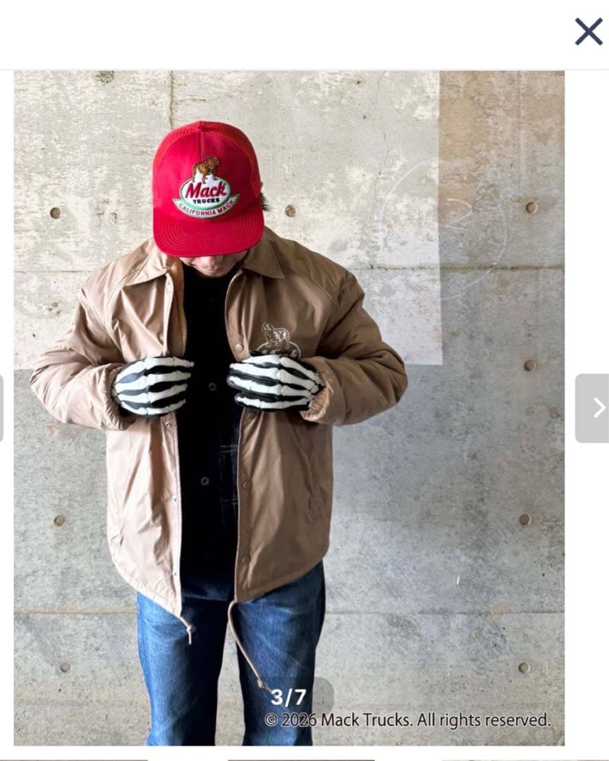 FJ fj Beige/ Mack Trucks ボアコーチジャケット - メルカリ