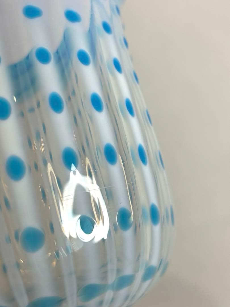 めぐお様専用昔ガラス フリル ドット 乳白色 コンポート 気泡 アンティーク