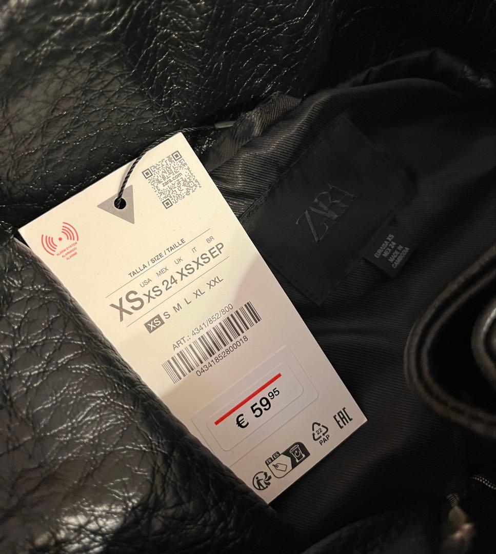 新品タグ付き】ZARA ザラ♡フェイクレザージャケットXSサンローラン