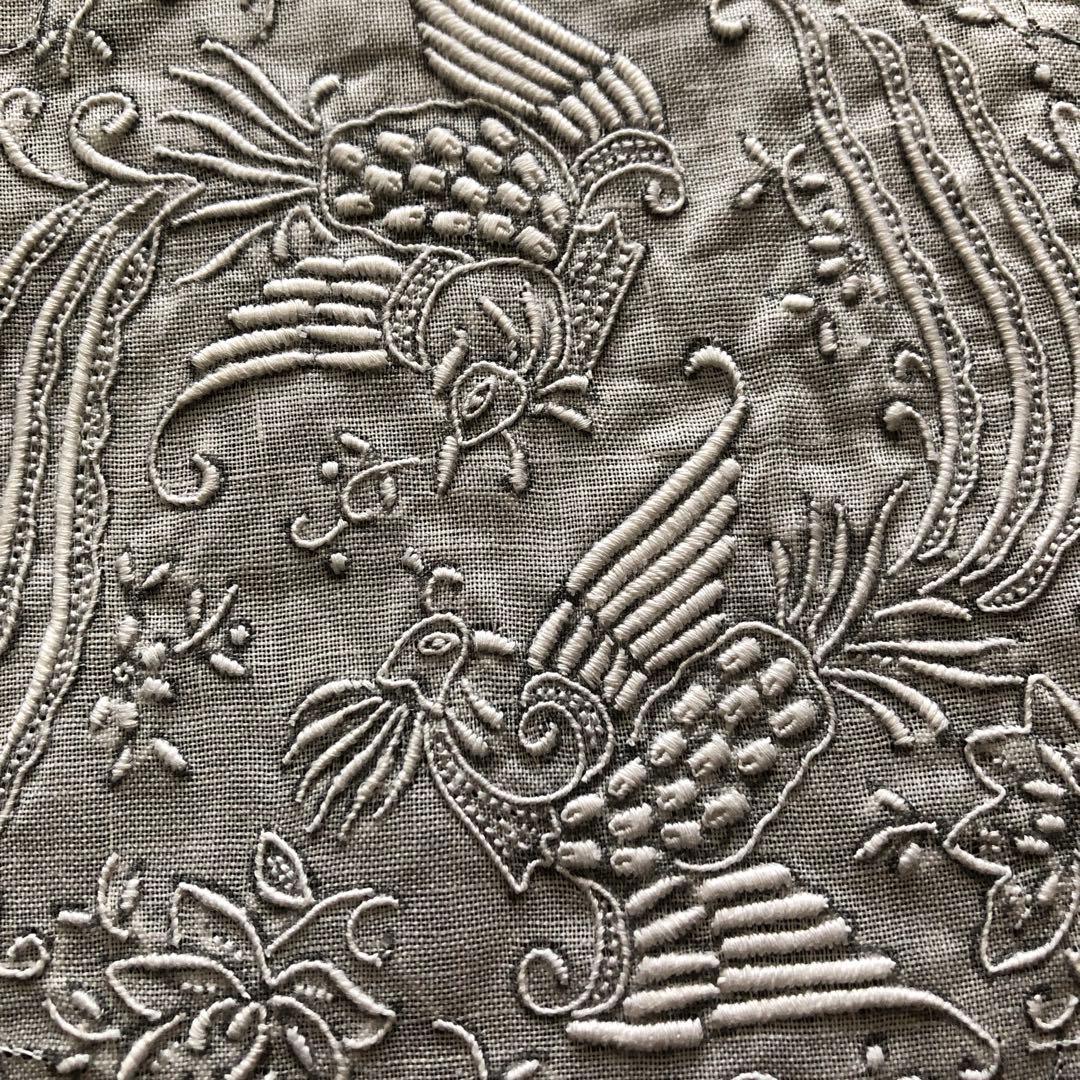 未使用 SWATOW ハンカチ 鳳凰 汕頭 手刺繍 スワトウ パッケージなし