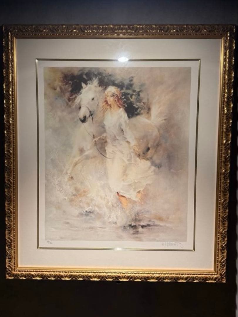 他の方発送×ウィルムヘンラート　lithograph 200限定 Yahoo!オークション - リトグラフ 女性 馬 Willem Haenraets ウィルム