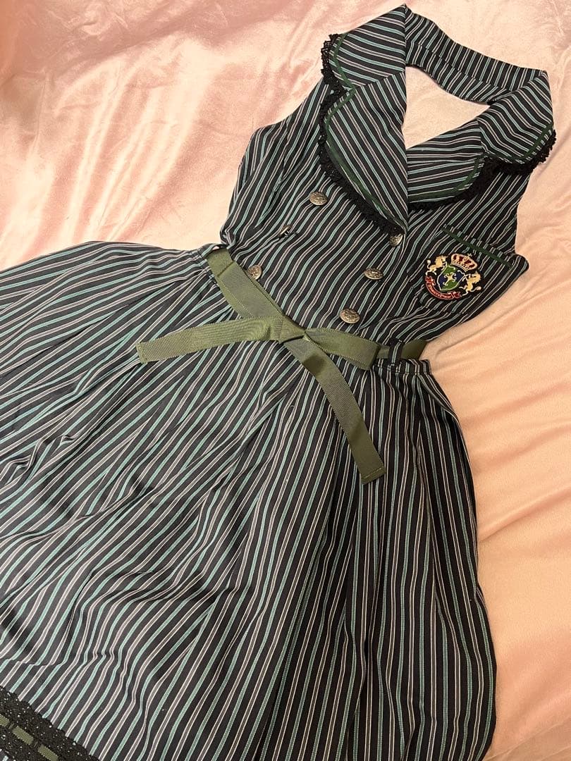 ⭐︎ALICE and the PIRATES⭐︎レジメンタルJSK⭐︎黒×グリーン⭐︎ ALICE and the PIRATES / Jumper Skirt – BABY, THE STARS SHINE BRIGHT