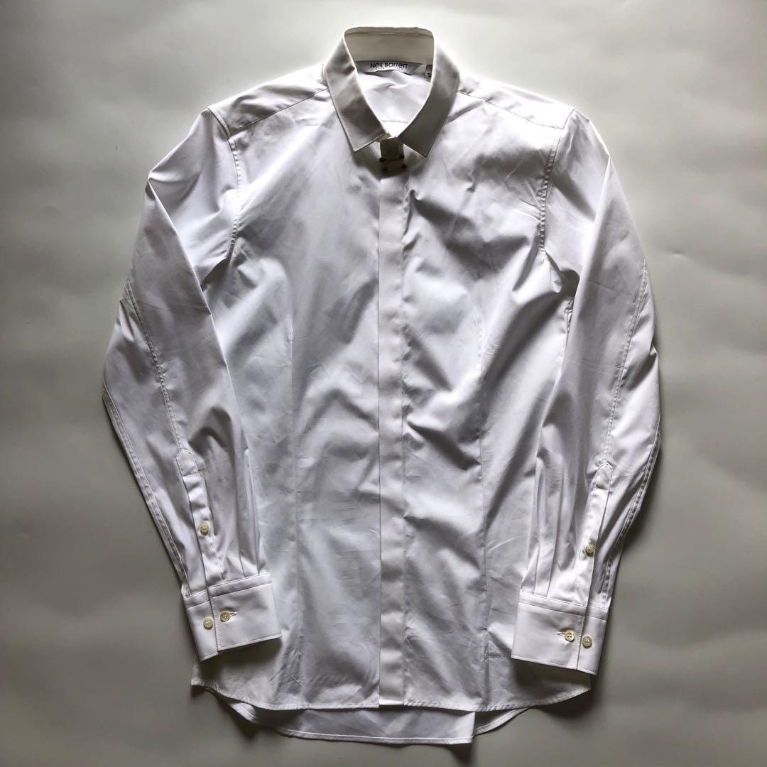 ★美品★ニールバレット ドレスシャツ ボディピアス 白 フェティッシュ モード Lサイズあり】トレンチツイードフレアミディアムキャバドレス(DE3204)