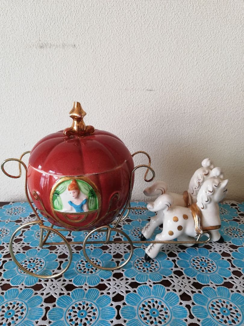ビンテージ ディズニー シンデレラ かぼちゃの馬車 陶器製