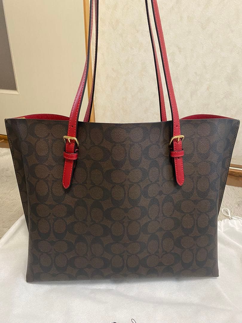 MyB@g(*☻-☻*) 様専用COACH トートバッグ ブラウン/レッド - メルカリ